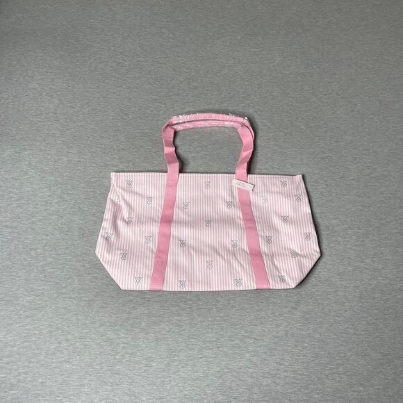 Victoria’s Secret Heritage Stripe Rhinestone Embellished Canvas Tote Bag - Picture 9 of 10